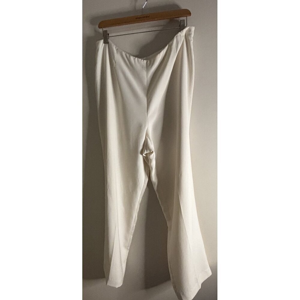 Talbots Vintage Women's Flat Front Ivory Flare Dress Pants Size 18 100% Silk